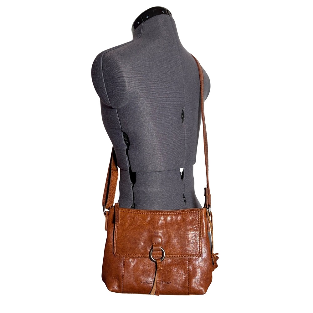 Vintage Y2K Boho Brown Leather Crossbody Bag Small Spikes and Sparrow Purse
